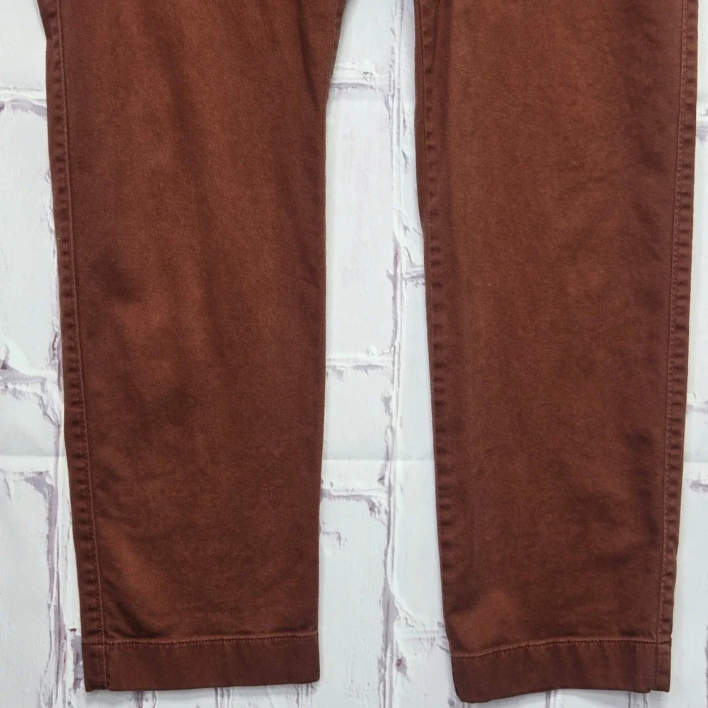 J.Crew Chino Pants Brown Flex Slim Re-Imagined Casual Dress Golf Mens 34x30